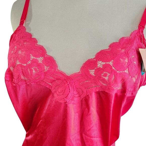 Vintage Vanity Fair Lace Front Pink Camisole Size 34 Pink Red Hot 17764 Lingerie - Picture 3 of 8